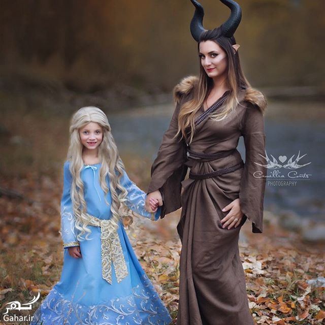 عکاسی مادر از فرزندش با ژست و آرایش شخصیت های کارتونی دیزنی / تصاویر, جدید 1400 -❤️ گهر
