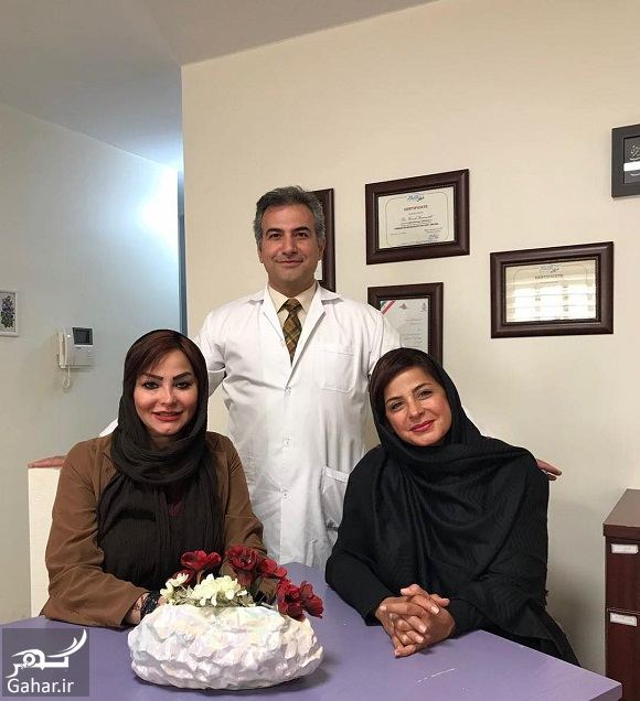 عکس سیما تیرانداز در کنار دکتر پوست و زیبایی اش