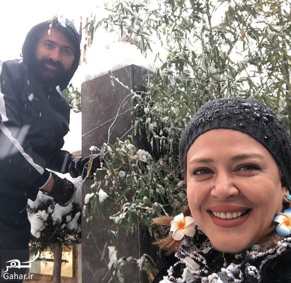 عکسهای بازیگران و هنرمندان در روز برفی تهران