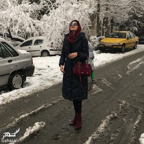عکسهای بازیگران و هنرمندان در روز برفی تهران