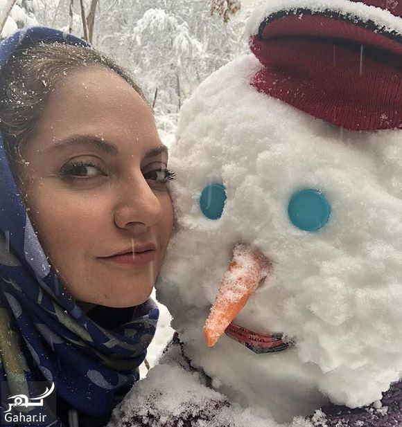 عکسهای بازیگران و هنرمندان در روز برفی تهران