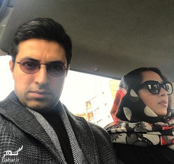سلفی اشکان خطیبی و همسرش داخل ماشین
