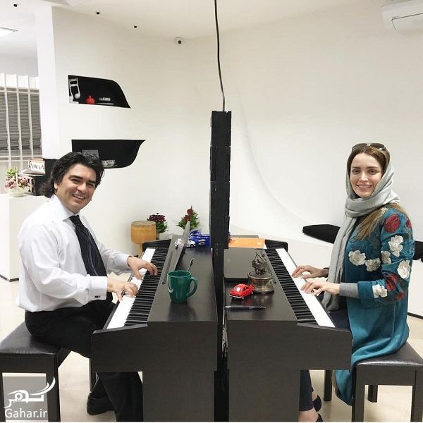 عکس بازیگران زن معروف در حال تمرین پیانو