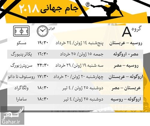 برنامه مسابقات جام جهانی 2018 روسیه همه گروه ها