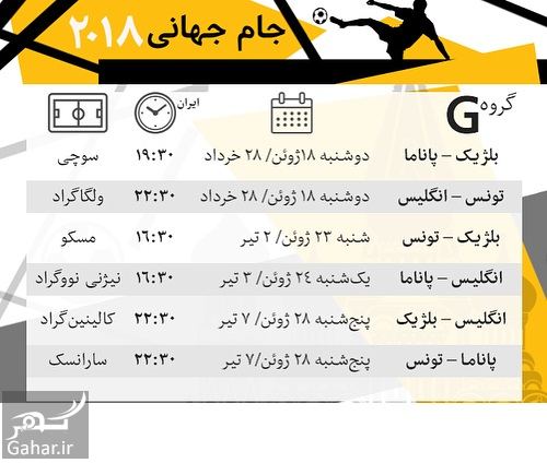 برنامه مسابقات جام جهانی 2018 روسیه همه گروه ها