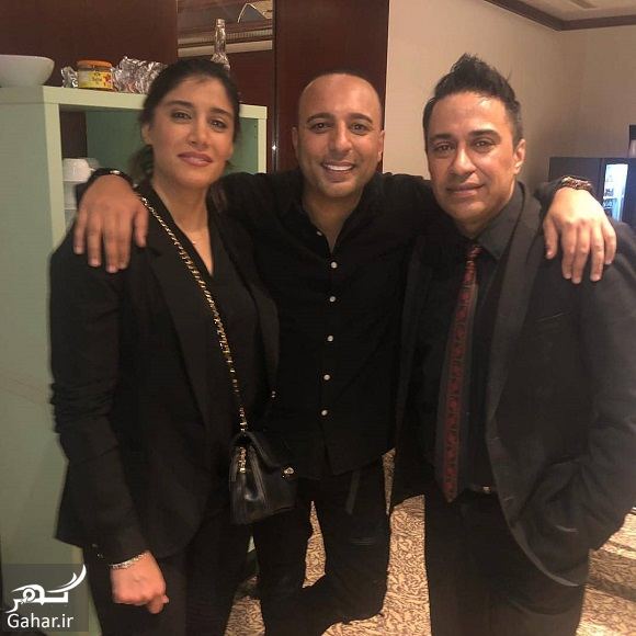 فرزندان گوهر خیراندیش کنار آرش خواننده لس آنجلسی / عکس