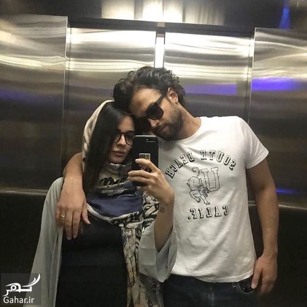 عکس جدید بنیامین و همسرش شایلی در آسانسور
