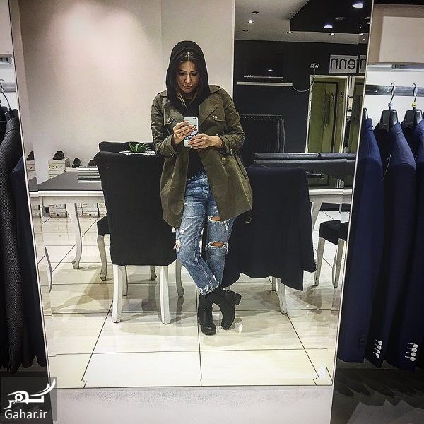 عکس عجیب شیوا طاهری با شلواره پاره در مزون لباس!