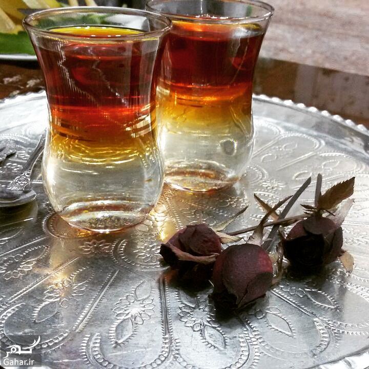 روش ریختن چای دورنگ