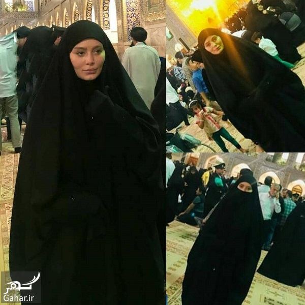 عکس با حجاب سحر قریشی در حرم امام رضا (ع)