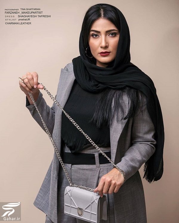 عکسهای آتلیه سمیرا حسن پور با کت و شلوار