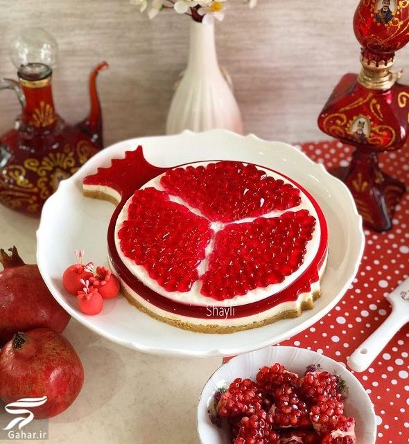 طرز تهیه چیز کیک یلدایی + فیلم آموزش