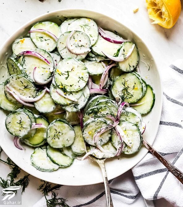طرز تهیه سالاد رژیمی چربی سوز با خیار