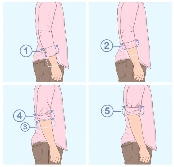 نحوه تا زدن آستین پیراهن