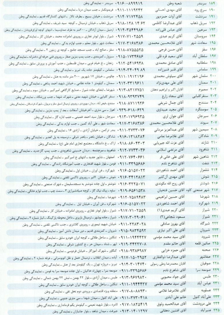 آدرس و شماره تلفن نمایندگیهای باربری وطن در کشور, جدید 1400 -گهر