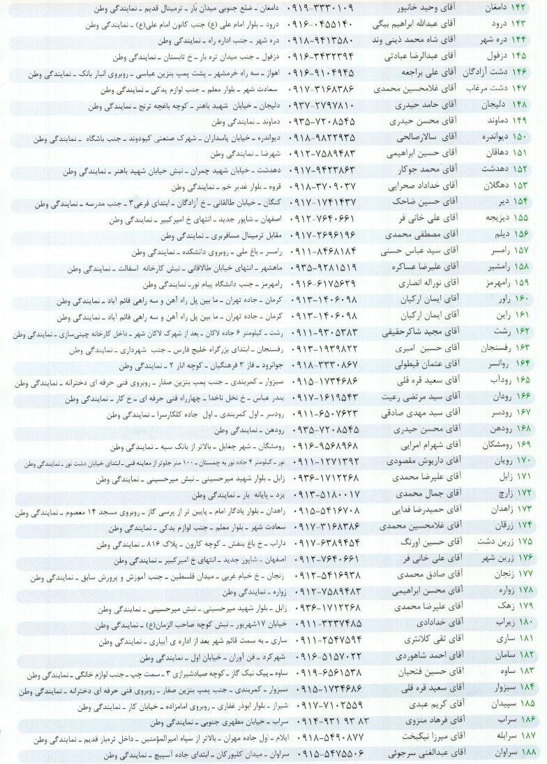 آدرس و شماره تلفن نمایندگیهای باربری وطن در کشور, جدید 1400 -گهر